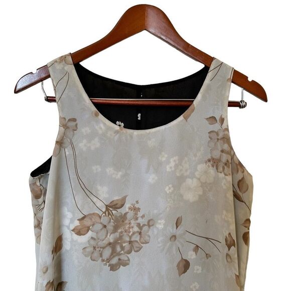 Floral Ditsy Versatile WimsyGoth Black Shift Maxi Sleeveless Boho Vintage Dress - Picture 11 of 13